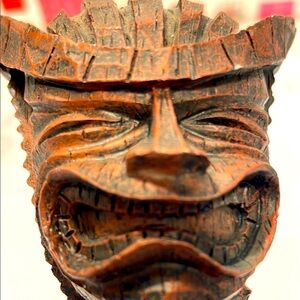 Tradewind Bay  Rustic Tribal Tikki Wooden Figure Sculpture. God of Money